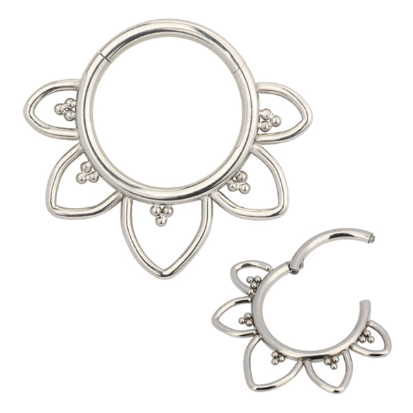 Lotus Titanium Hinged Ring Tulsa Body Jewelry