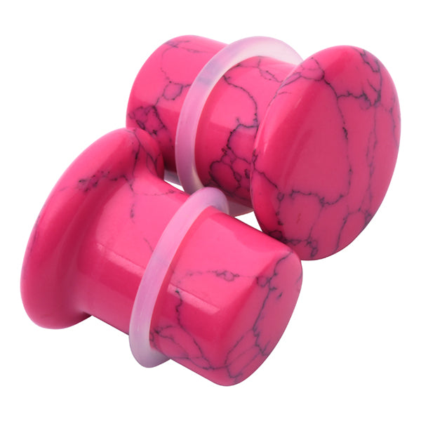 Pink Howlite Single Flare Plugs Tulsa Body Jewelry