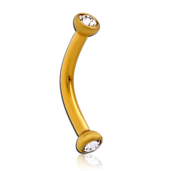 Gold Plated Microgem Curved Barbell