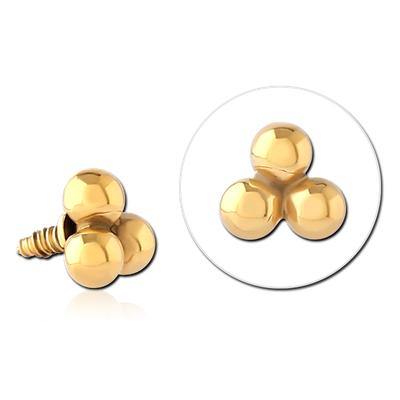16g 3-Ball Gold Plated End - Tulsa Body Jewelry
