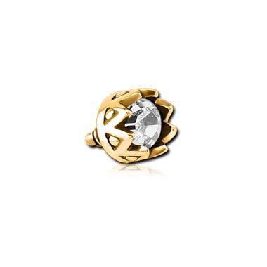 16g Gold Plated CZ Crown - Tulsa Body Jewelry