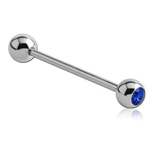 16g Stainless CZ Industrial Barbell - Tulsa Body Jewelry