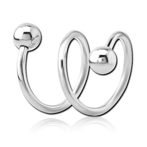 14g Stainless Double Spiral Barbell - Tulsa Body Jewelry