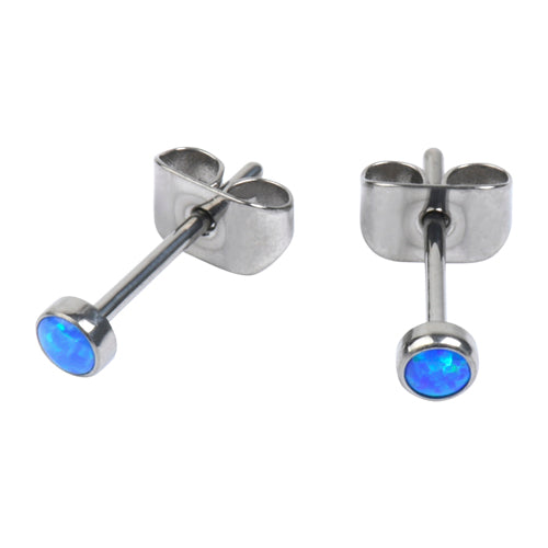 3mm Opal Titanium Stud Earrings