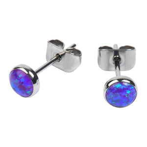 5mm Opal Titanium Stud Earrings