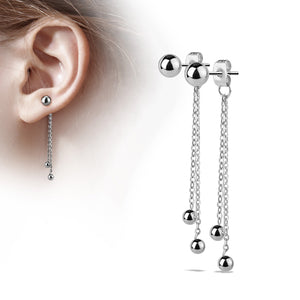 Stainless Ball Chain Stud Earrings
