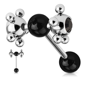 CZ Roller Tongue Barbell