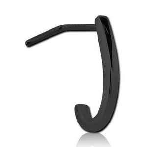 Thin Band Blackline L-Bend Nose Hoop - Tulsa Body Jewelry