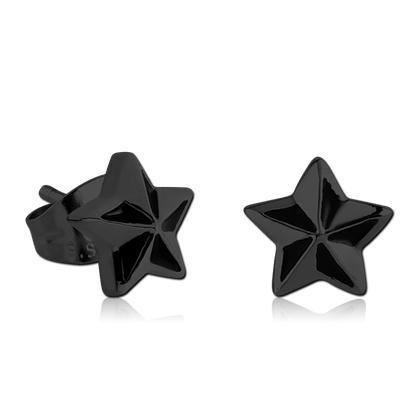 Blackline Nautical Star Earrings - Tulsa Body Jewelry