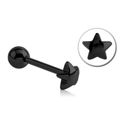 Blackline Rounded Star Tongue Barbell - Tulsa Body Jewelry