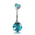 Stainless Prong CZ Belly Ring