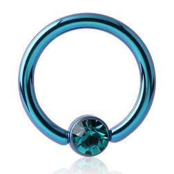 14g Titanium CZ Disc Captive Bead Ring - Tulsa Body Jewelry