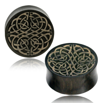 Celtic Knot Engraved Arang Wood Plugs