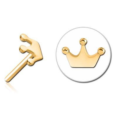 Crown Gold Plated Threadless End - Tulsa Body Jewelry