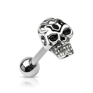 Stainless Death Skull Tongue Barbell