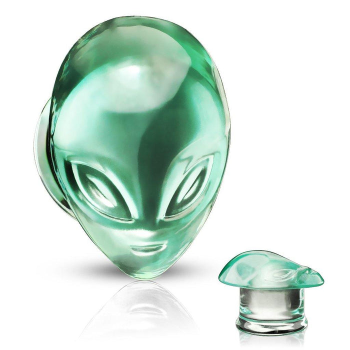 Glass Alien Face Plugs