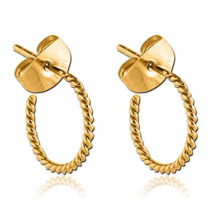 Gold Plated Braided Hoop Stud Earrings - Tulsa Body Jewelry