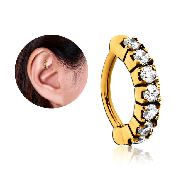 CZ Paved Gold Cartilage Clicker