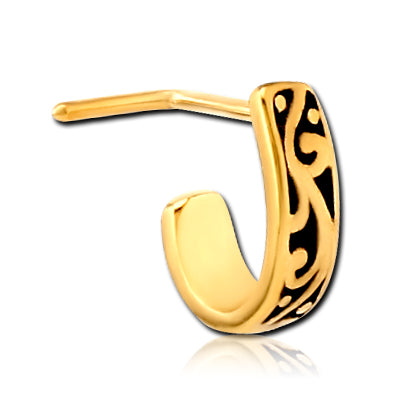 Filigree Gold L-Bend Nose Hoop