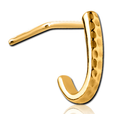 Hammered Gold L-Bend Nose Hoop
