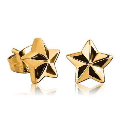 Gold Plated Nautical Star Earrings - Tulsa Body Jewelry
