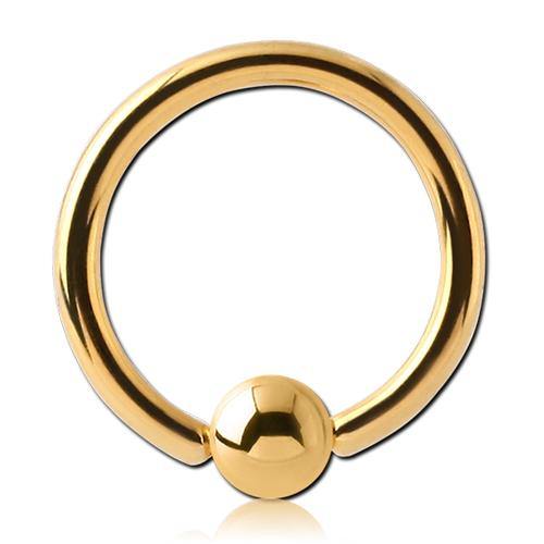 12g Gold Plated Captive Bead Ring - Tulsa Body Jewelry