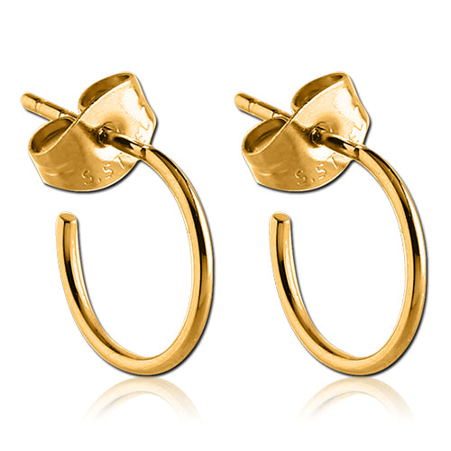 Gold Hoop Stud Earrings