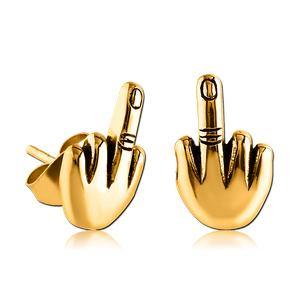 Gold Plated Middle Finger Earrings - Tulsa Body Jewelry