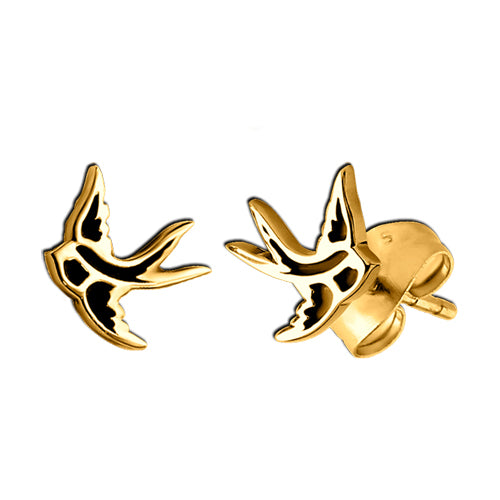 Gold Swallow Earrings