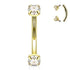 16g Gold Plated Prong CZ Curved Barbell - Tulsa Body Jewelry