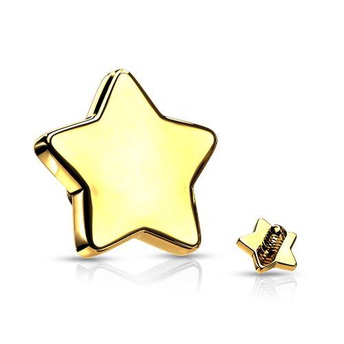 16g Gold Plated Flat Star - Tulsa Body Jewelry