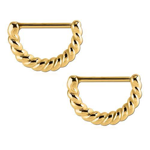 Gold Plated Twisted Nipple Clickers