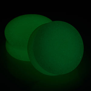 Green Glow-in-the-Dark Glass Convex Plugs
