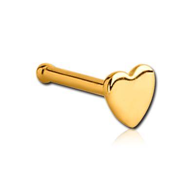 Heart Gold Plated Nose Bone - Tulsa Body Jewelry