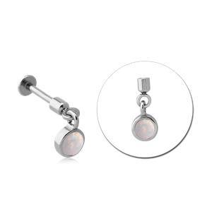 16g Stainless Opal Cartilage Dangle - Tulsa Body Jewelry