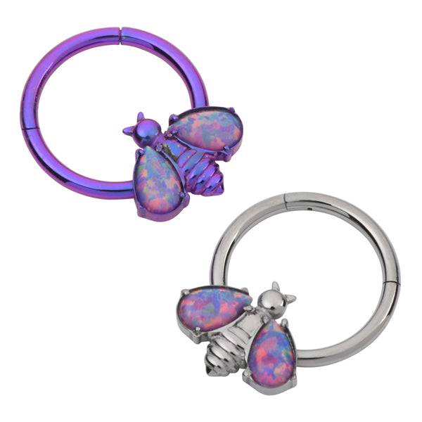 Opal Honeybee Titanium Hinged Ring