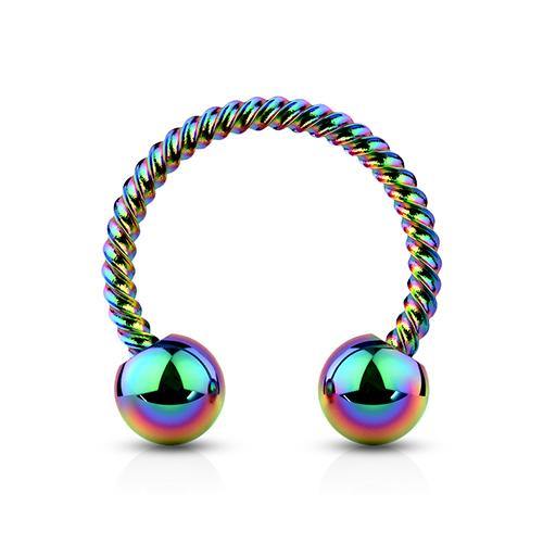 16g Rainbow Braided Circular Barbell - Tulsa Body Jewelry