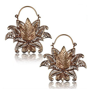 Rose Brass Lotus Earrings