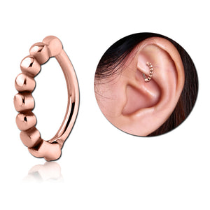 Rose Gold Plated Beaded Cartilage Clicker