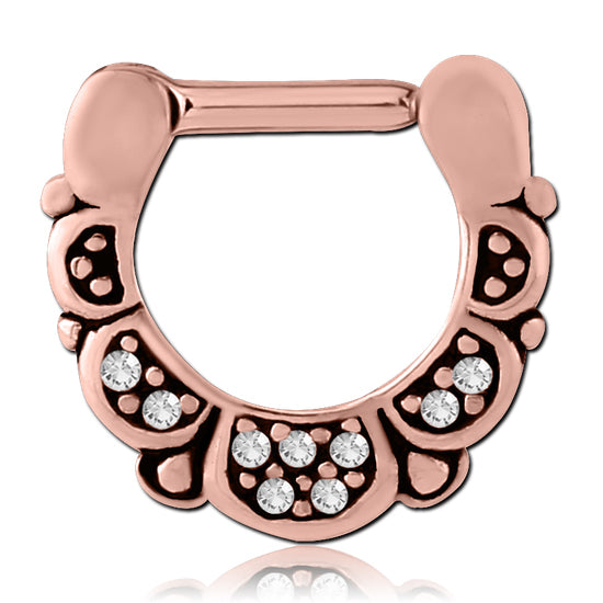 Rose Gold Plated Droplets Septum Clicker
