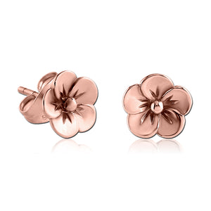 Flower Rose Gold Earrings