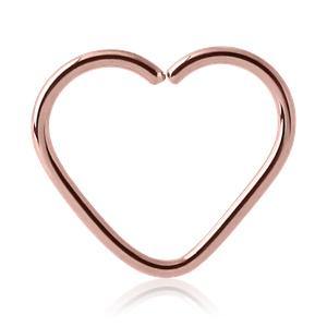 16g Rose Gold Plated Heart Shaped Ring - Tulsa Body Jewelry