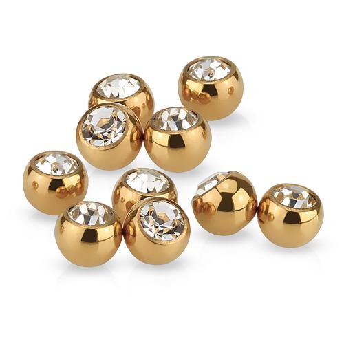 14g Rose Gold Plated Replacement CZ Balls (2-Pack) - Tulsa Body Jewelry