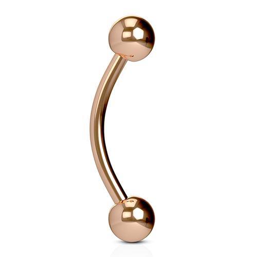14g Rose Gold Plated Curved Barbell - Tulsa Body Jewelry