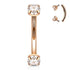 16g Rose Gold Plated Prong CZ Curved Barbell - Tulsa Body Jewelry