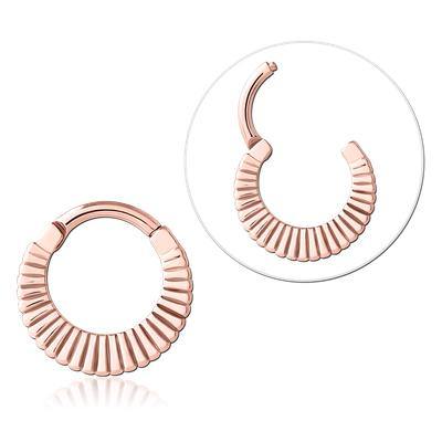 Rose Gold Plated Radiant Hinged Segment Ring - Tulsa Body Jewelry