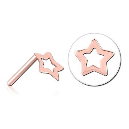 Rose Gold Star Outline Threadless End Tulsa Body Jewelry