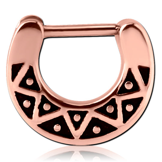 Rose Gold Plated Zigzag Septum Clicker