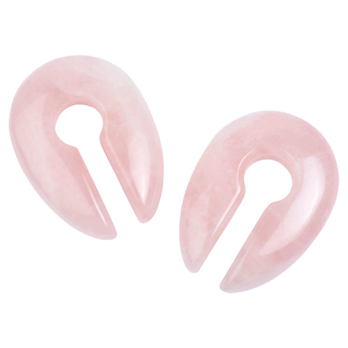 Rose Quartz Keyhole Ear Weights