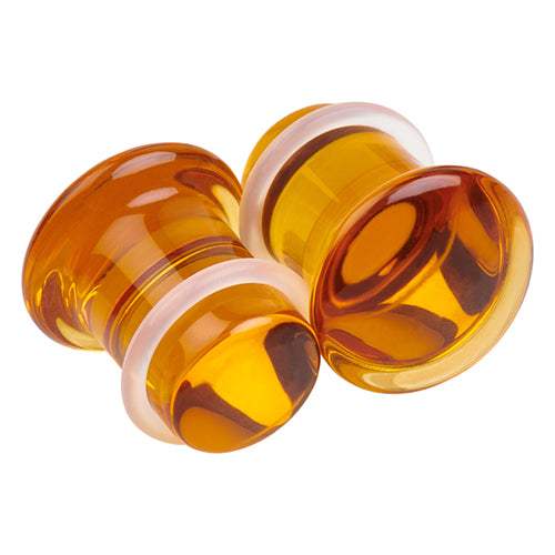 Amber Glass Single Flare Plugs